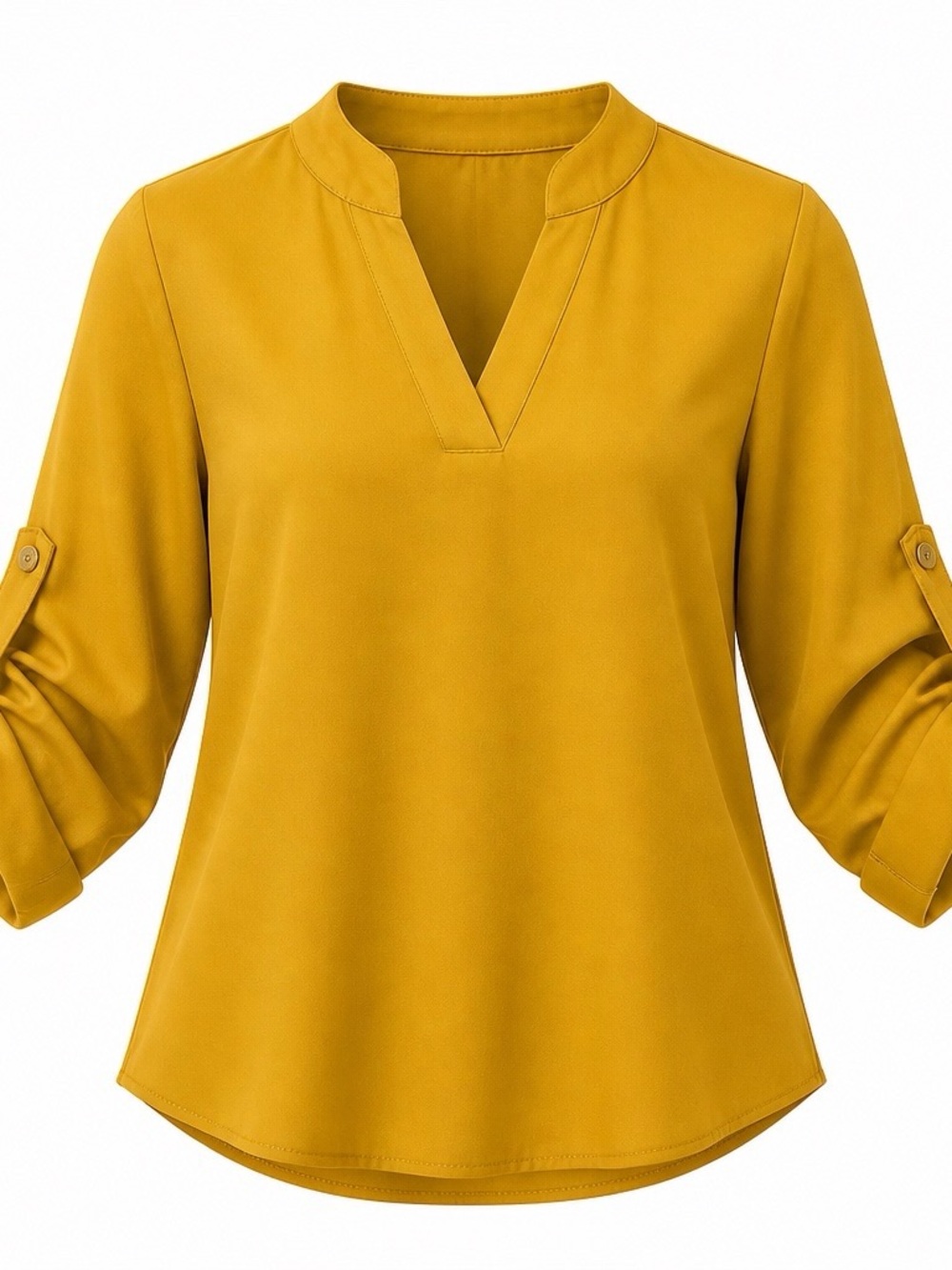 Elegant Yellow Blouse with Buttoned Sleeves